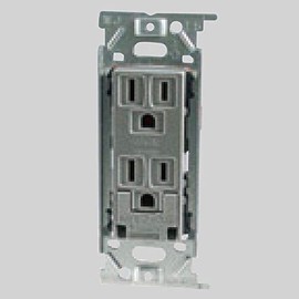 Jimbo Electric New Mild Bee Series Ground Double Outlet with Embedded Earth Terminal 2PE 15A 125V Solid Gray JEC-BN-55GE SG ※Made-to-order Product
