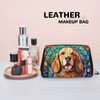 Novgift Golden Retriever Stained Dog Breed Glass Art Leather Makeup