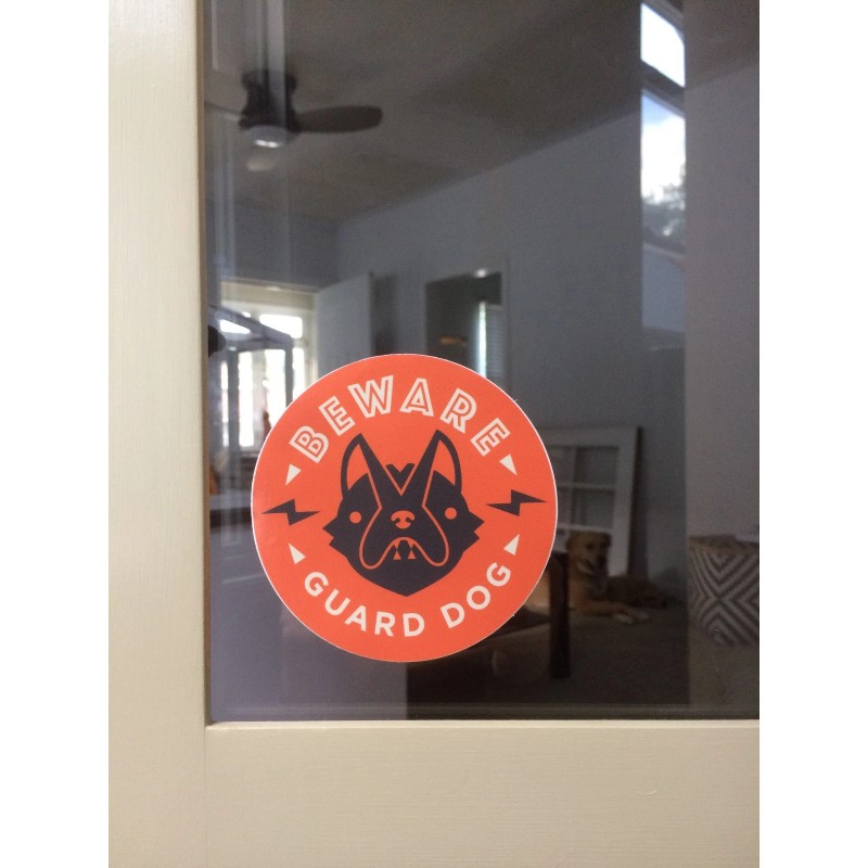 Unbranded Beware of Guard Dog Window Decal Sign, 4" x