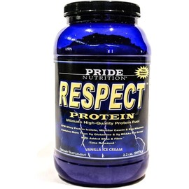 Pride Nutrition Respect Protein Vanilla Ice Cream Time Released Protein Shake Whey Protein Isolate Micellar Casein Flax Fiber Post Workout Meal Replacement Powder