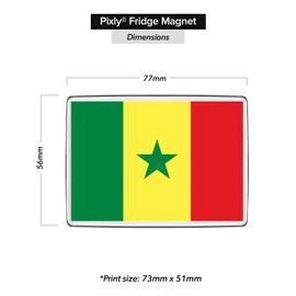 Pixly® Senegal Flag Fridge Magnet Large Jumbo Size Senegalese Keepsake Country Souvenir Novelty Refrigerator Magnets Gift