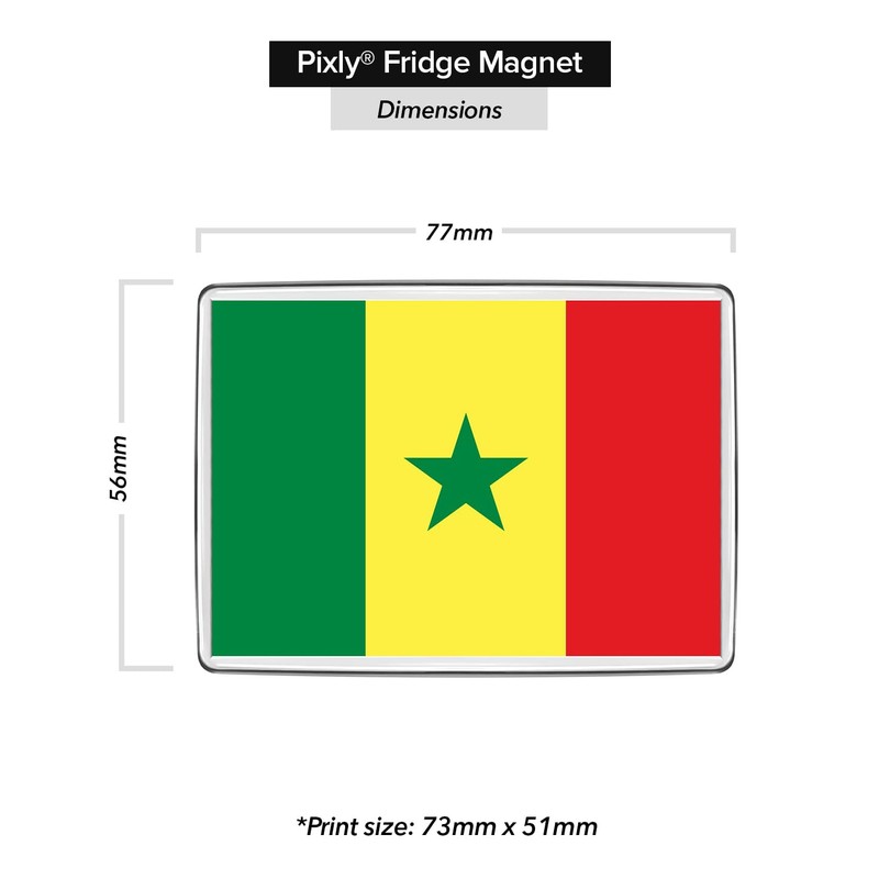 Pixly® Senegal Flag Fridge Magnet Large Jumbo Size Senegalese Keepsake