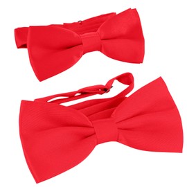 MASADA Father-son bow tie tied and adjustable length in matching colour, red