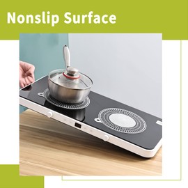 KITCHENRAKU KR 2 Pcs Induction Cooktop Mat - (Magnetic) Cooktop Scratch Protector - for Induction Stove,Multifunctional Silicone Mats (24cm)