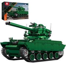Reobrix AMX-13 Light Tank Building Set, 1:28 Scale Military French Tank Model Toy Set for Military Fans, 1037 PCS Collectible Building Block Kit, Ideal Gift for Adults Boys Teens Age 14+