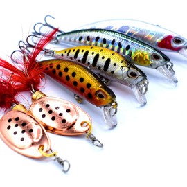 trifyd ® Trout fishing lures and spinning spoons, Pack of 6 fishing lures