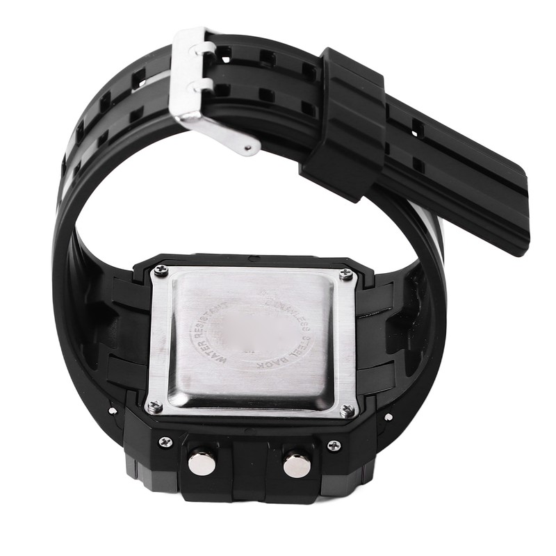 Men Rectangle Digital Sports Watch Night Light Rectangle Display Waterproof