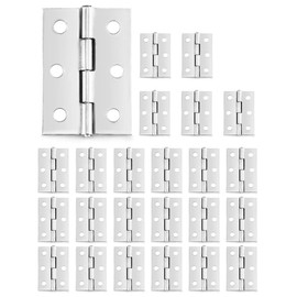QWORK® 24 Pcs Butt Hinges 1.73"/44 mm Door Hinges Stainless Steel Ball Bearing Hinges Thickened Inner Door Hinges with Screws for Home Door, Window, Storage Box Repair