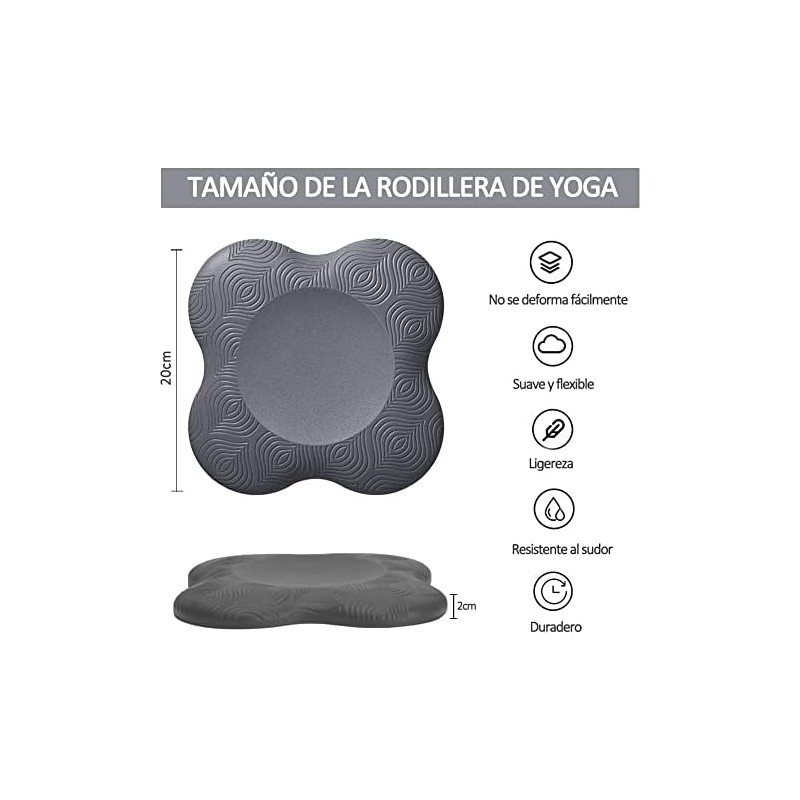 Rodilleras y Coderas de Yoga, 2 Pzs Almohadillas Antideslizantes