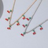 Cherry Choker Necklace for Women Tennis Rhinestone Silver Gold Charms
