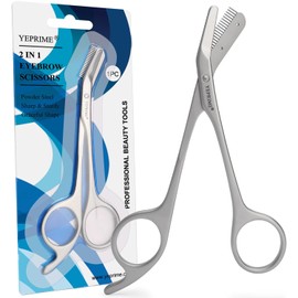 Tijeras de corte de cejas con peine, regalos para hombres y mujeres, calcetines de acero inoxidable