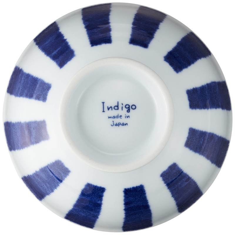 Hasamiyaki 32534 Indigo Aidama Lightweight Rice Bowl, Indigo Dyed Tokusa
