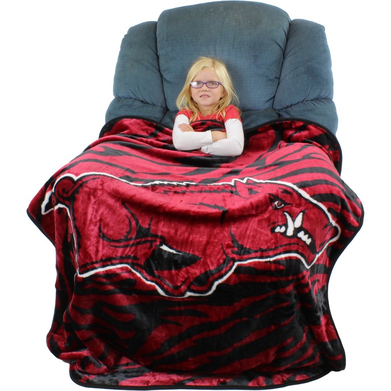 College Covers Arkansas Razorbacks Raschel Throw Blanket, 60 in by