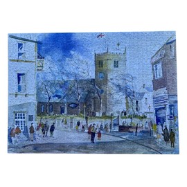Lakeland Art World 1000 Piece Jigsaw Puzzles for Adults, St Chads Church, Poulton Le Fylde - Featuring Beautiful Watercolor Artwork - Measuring 68.5 x 49cm New Year Gift