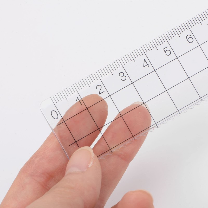 sourcing map 2pcs Straight Plastic Ruler 15cm Metric Plastic Clear