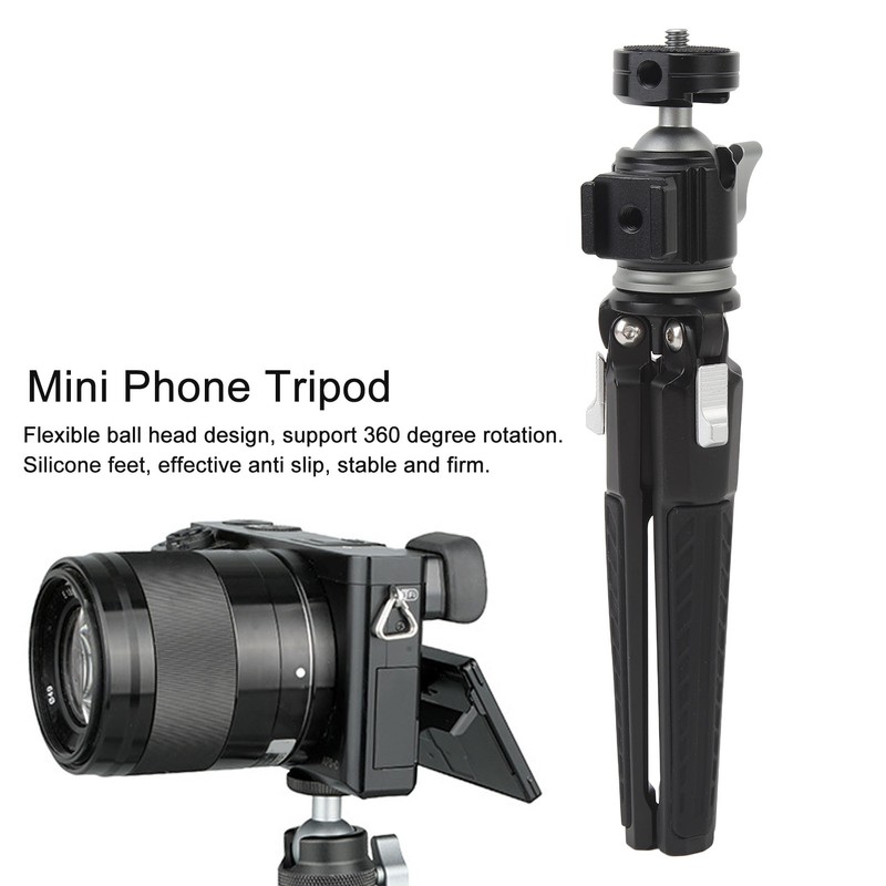 Tabletop Tripod 360° Rotating Ball Head 4kg Load Capacity 1/4