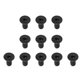 PATIKIL #6-32 x 5/16 Inch Flat Head Socket Cap Screws, 10 Pack Flat Countersunk Bolts Hex Socket Drive Machine Screws Full Thread Coarse Thread UNC Black Oxide Grade 10.9