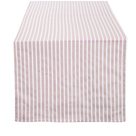 Fennco Styles Classic Striped Print Table Runner 16 x 36 Inch - Coral Table Linens for Banquets, Everyday Use, Family Gathering, Special Events and Home Décor
