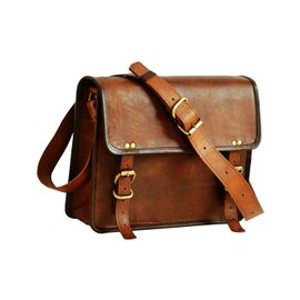 13" Leather Messenger Bag Laptop case Office Briefcase Gift for Men Computer Distressed Shoulder Bag