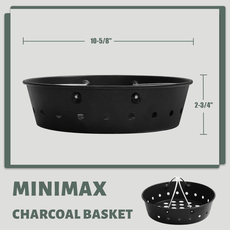 KAMaster Charcoal Basket Carbon Steel Fire Bowl for MiniMax,Small&Medium Bigg