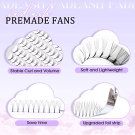 FADLASH Premade Lash Fans C Curl Premade Fans Eyelash Extensions 6D 0.07 Volume Lash Fans Premade Handmade Premade Lash Extensions Fans (6D-0.07C-12mm)