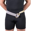 Hernia Truss, Single Spring, Scrotal Pad Compression, Leather, Buckle, 36