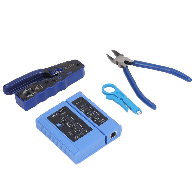RJ45 Crimp Tool Kit 8P8C Modular Connectors Wire Stripper Pliers