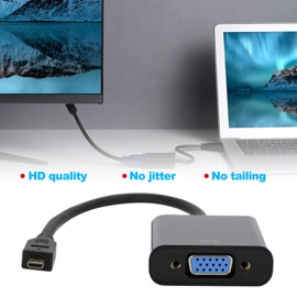 Dpofirs Micro HDMI to VGA Adapter, 1080P Active Micro HDMI to VGA Video Converter Adapter with 3.5mm Stereo Audio for 4B PC, Projector, HDTV