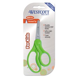 Westcott 13131 Kids Scissors, 5-Inch Pointed, Assorted Colors