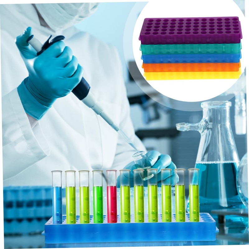 Hohopeti 5pcs Tube Racks for Microcentrifuge Vial Tube Holder Double