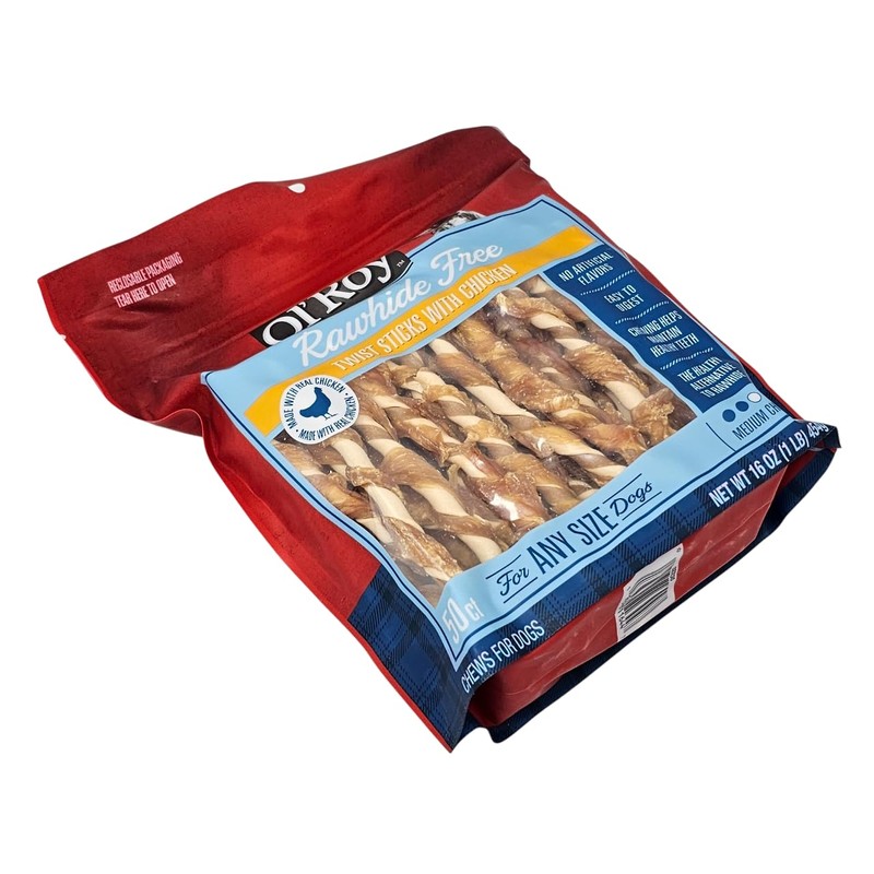 Ol' Roy Rawhide Free Chicken Flavor Twist Sticks Dog Treats,