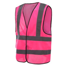 AYKRM High Visibility Safety Vest for Women and Men - Reflective Press Vest in Pink, Sizes up to 8XL - Ideal for Journalists and Nighttime Activities