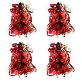 Foil Ceiling Decorations Red/Gold Christmas 2 Tone - Set 4 30cm Bells Christmas Decorations