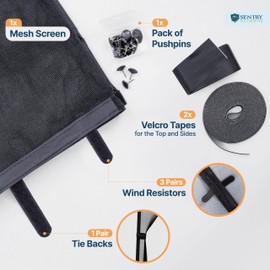 Fiberglass Mesh Magnetic Screen Door – Heavy Duty Self-Closing Hanging Door Net Screen with Magnet Closures – Available in 5 Colors and Many Sizes – Magnetic Door Screen by Sentry Screens