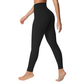 Sunzel Sustainable Butt Lifting Leggings for Women, High Waisted No Front Seam Tummy Control Booty Scrunch Workout Yoga Pants 25" Black X-Large