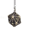 Mini Dice Set Necklace Antique Tiny Small Metal Hollow Polyhedral