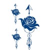 3 Blätter Temporäres Rose Tattoo Blumen Semi-Permanentes Tattoo Rosen Tattoo