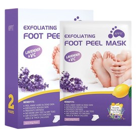 2 Pairs Lavender Foot Peel Mask for Hard Skin - Exfoliating & Moisturizing Peel Socks for Calluses, Cracked Heels & Dead Skin, Foot Mask for Women & Men - Effective Foots Peel Solution