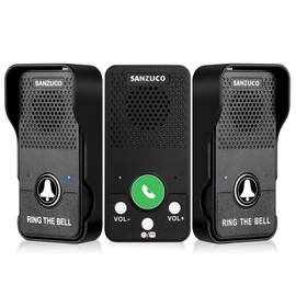 SANZUCO Wireless Doorbell, Full Duplex Doorbells Hands Free, 1000ft Range Rechargeable Ourtdoor Intercom Door Bell with 4 Chimes 8 Level Volume LED Flash 1 Receiver+2 Transmitters