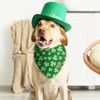 Whaline 2Pcs St. Patrick's Day Dog Bandana Double-Sided Green Shamrock