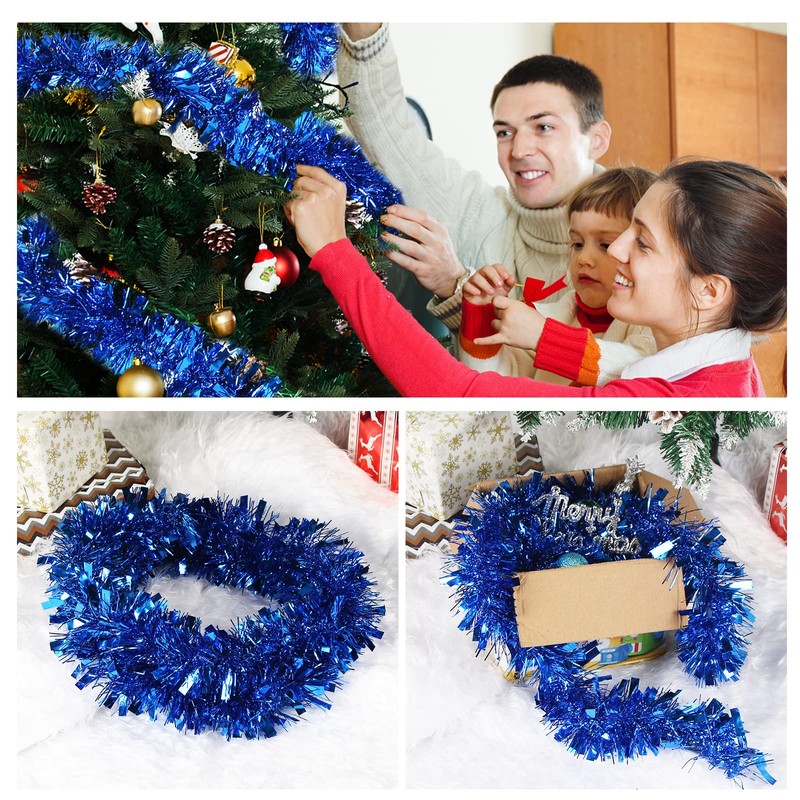 Bluelves Christmas Garlands, 4 Pieces Tinsel Garland, 2 m Tinsel