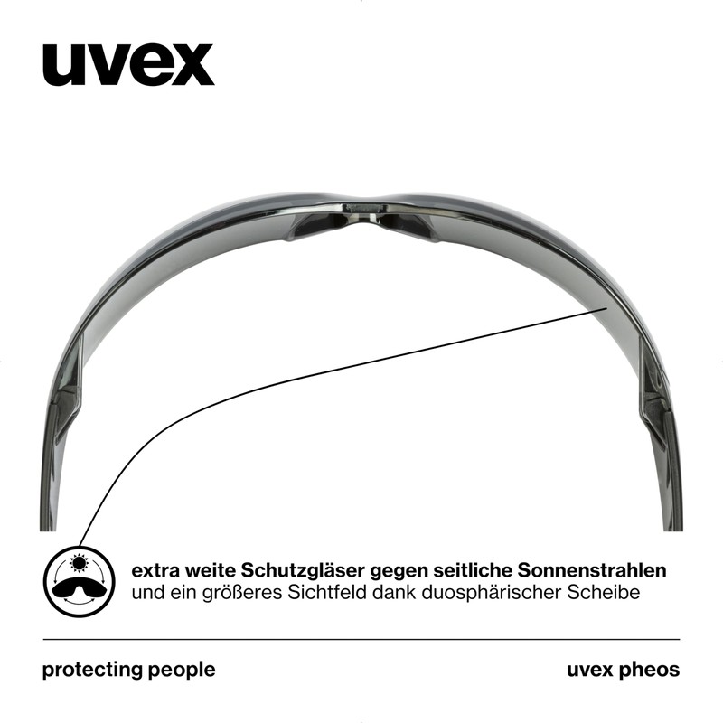 Uvex Pheos - Safety Glasses - Temple Glasses Supravision Excellence