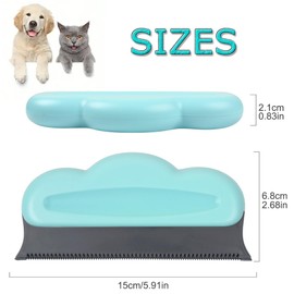 JCF Pet Hair Remover Brush, 2PCS Soft Rubber Pet Hair Remover Comb, Reusable Cat Dog Lint Remove Tool for Carpet Furniture Laundry Sofa Bedding and Clothes-Blue
