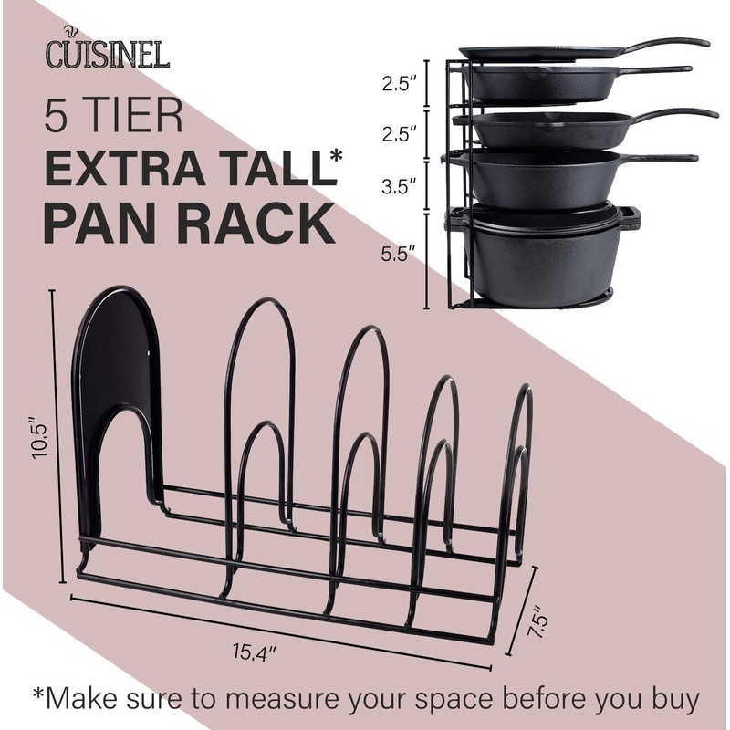 Cuisinel Heavy Duty Pots and Pans Organizer - Extra Large