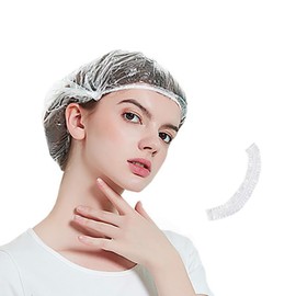 Disposable Shower Cap, 200 Pcs Clear Plastic Bath Caps for Women Travel Hotel Spa and Girls Home Hair Salon