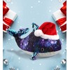 DolliBu Santa Whale Stuffed Animal Plush Toy - Space Sequin