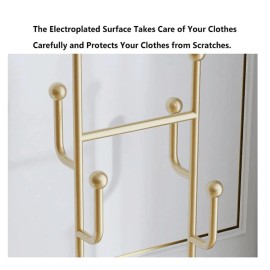 Golden Metal Freestanding Heavy Duty Clothing Rack with Marble Base Multipurpose Coat Stand for Garments Bedroom Hat Hangerscolor: gold Color