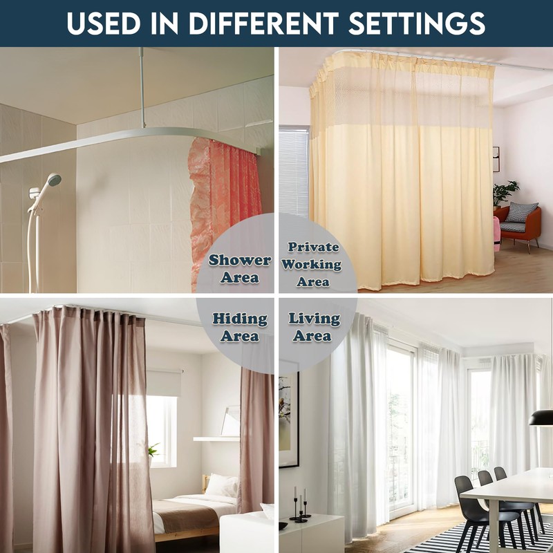 Yuhman 50 pack Glider Curtain hooks - Plastic White- 4.7cm