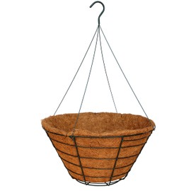 20" Traditional Heavy Duty Hanging Basket (SBF50) with Hand Formed Cocomoss Liner and Rigid Hanger