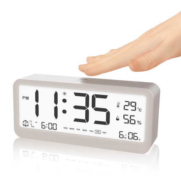 Reviday Alarm Clock, Digital Clock, 2 Pairs of Alarms, Brightness